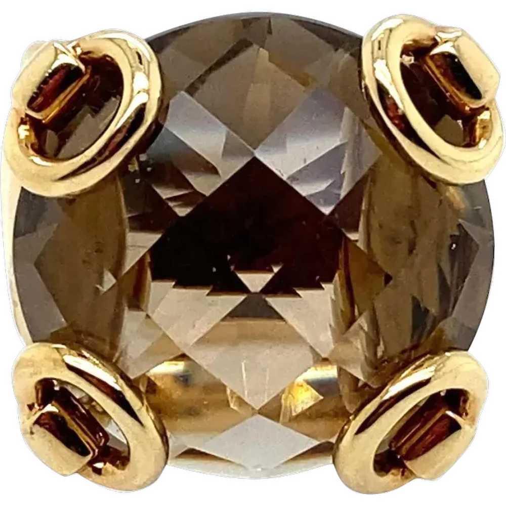 Gucci 18K Yellow Gold Smoky Topaz Ring - image 1