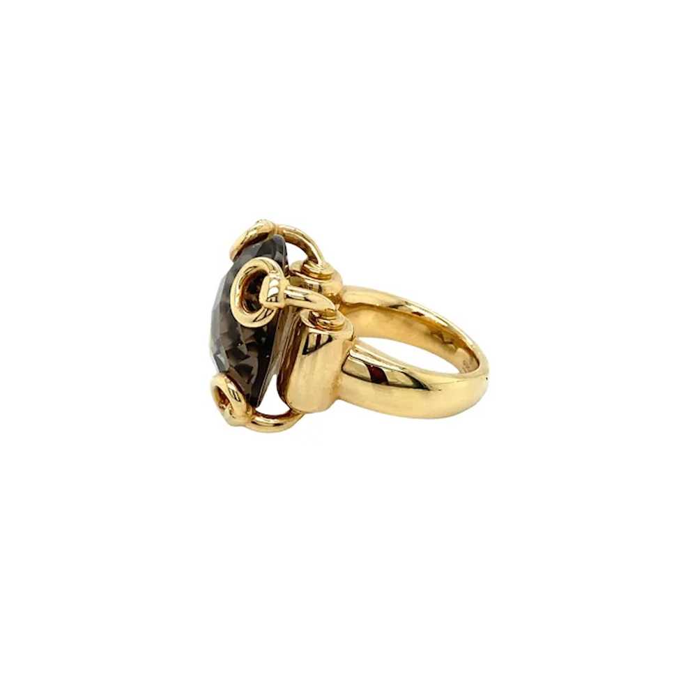 Gucci 18K Yellow Gold Smoky Topaz Ring - image 2