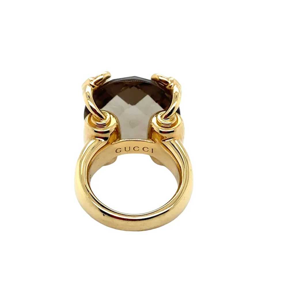 Gucci 18K Yellow Gold Smoky Topaz Ring - image 3