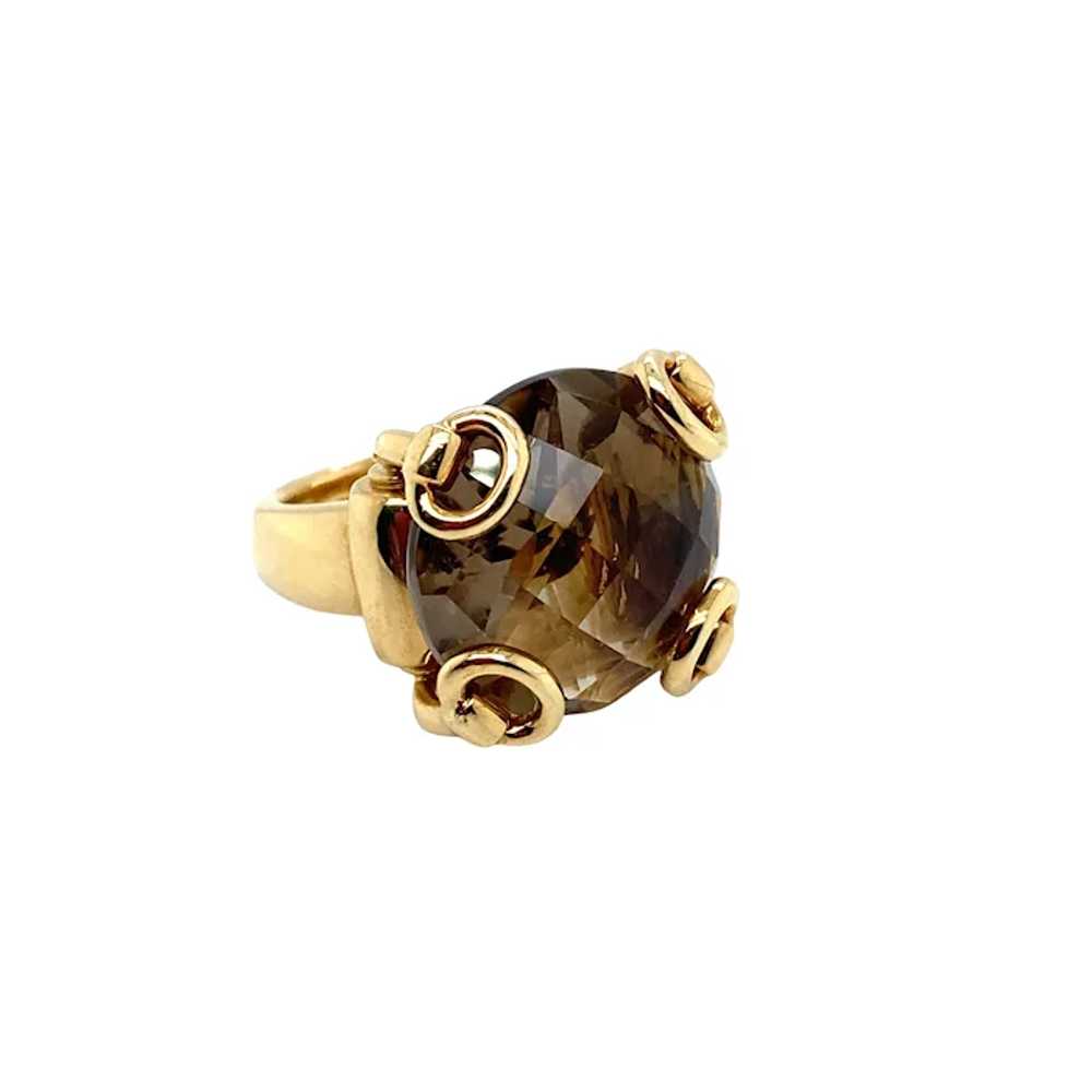 Gucci 18K Yellow Gold Smoky Topaz Ring - image 4