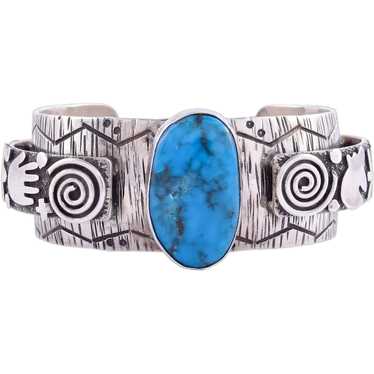 Zuni Navajo Alex Sanchez Kingman Turquoise Sterli… - image 1