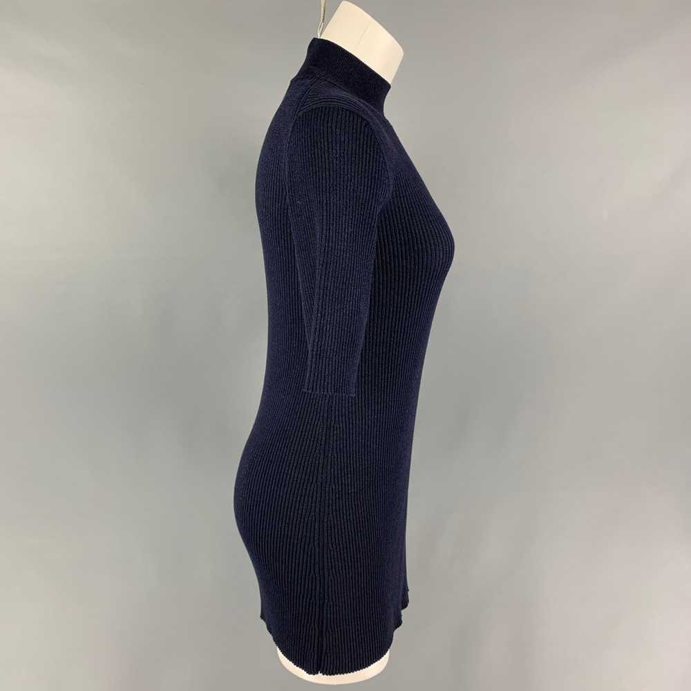 The Row Navy Silk Cotton Ribbed Short Sleeve Casu… - image 2