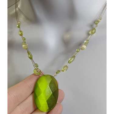 Other Mystical Faceted Green Glass Gem Necklace - image 1