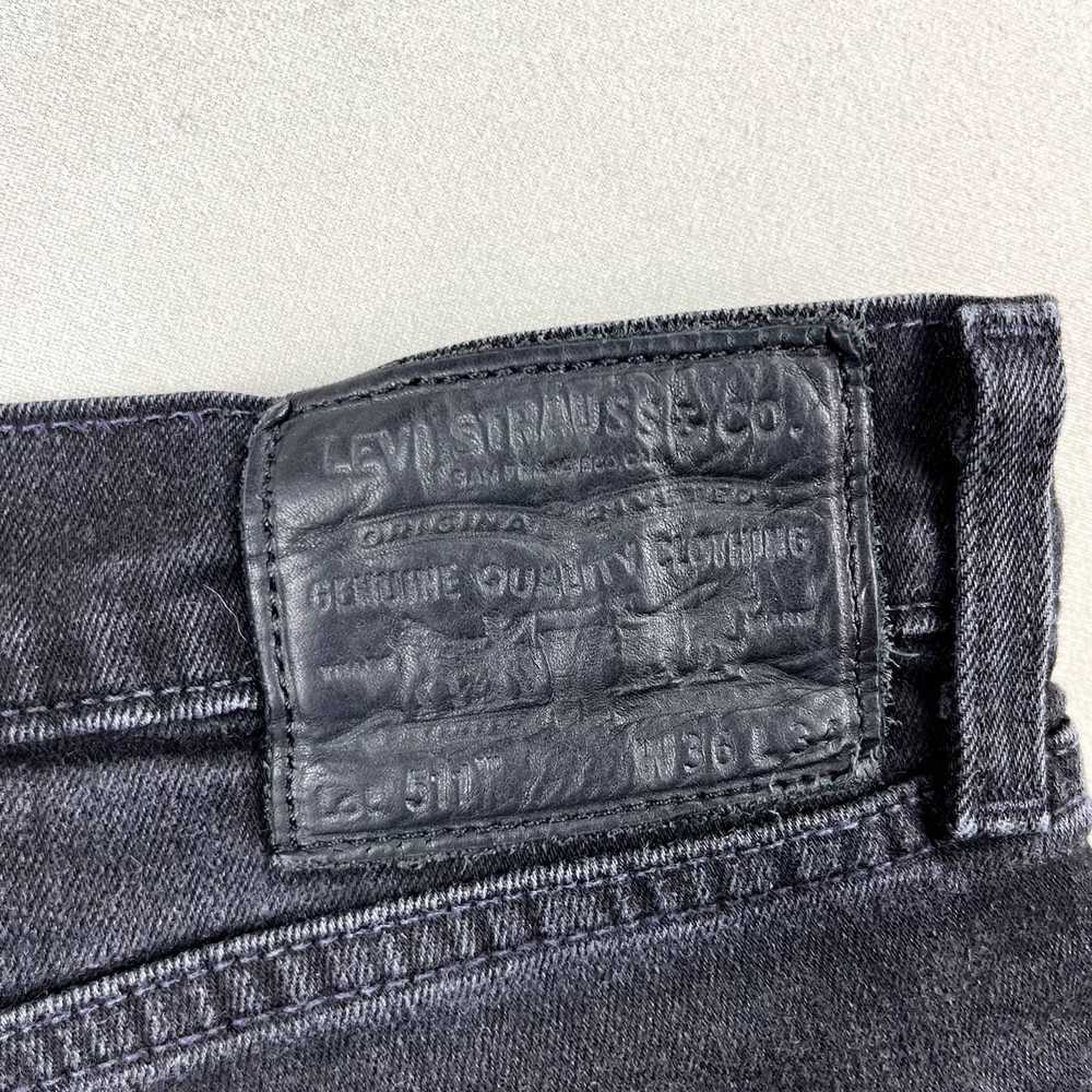 Levi's Levis 511 Jeans Mens 36x34 Black Denim Sli… - image 3