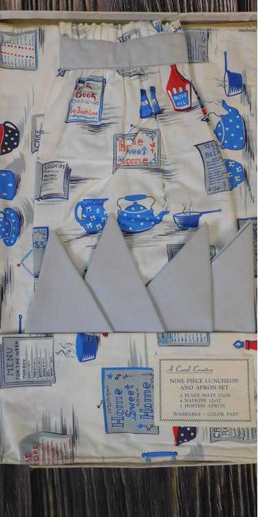 Vintage Box Set of Apron, Place Mats and Napkins, 