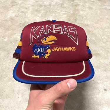 Kansas Jayhawks Vintage Blue 90's Captivating HGear Strapback Cap Hat Rare