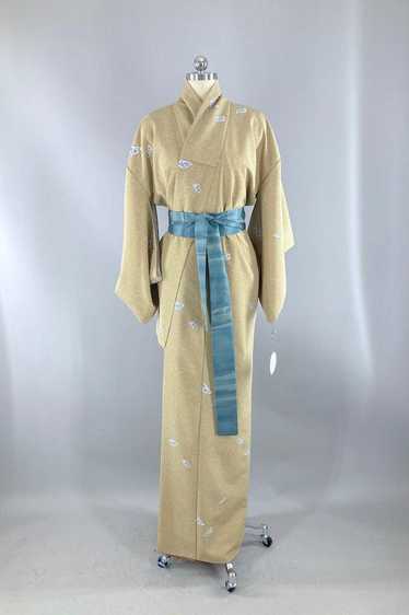 Vintage Delft Blue Sandstone Kimono - image 1