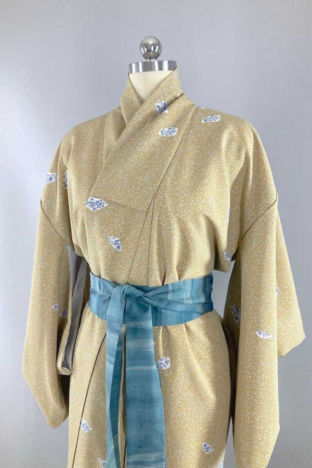 Vintage Delft Blue Sandstone Kimono - image 2