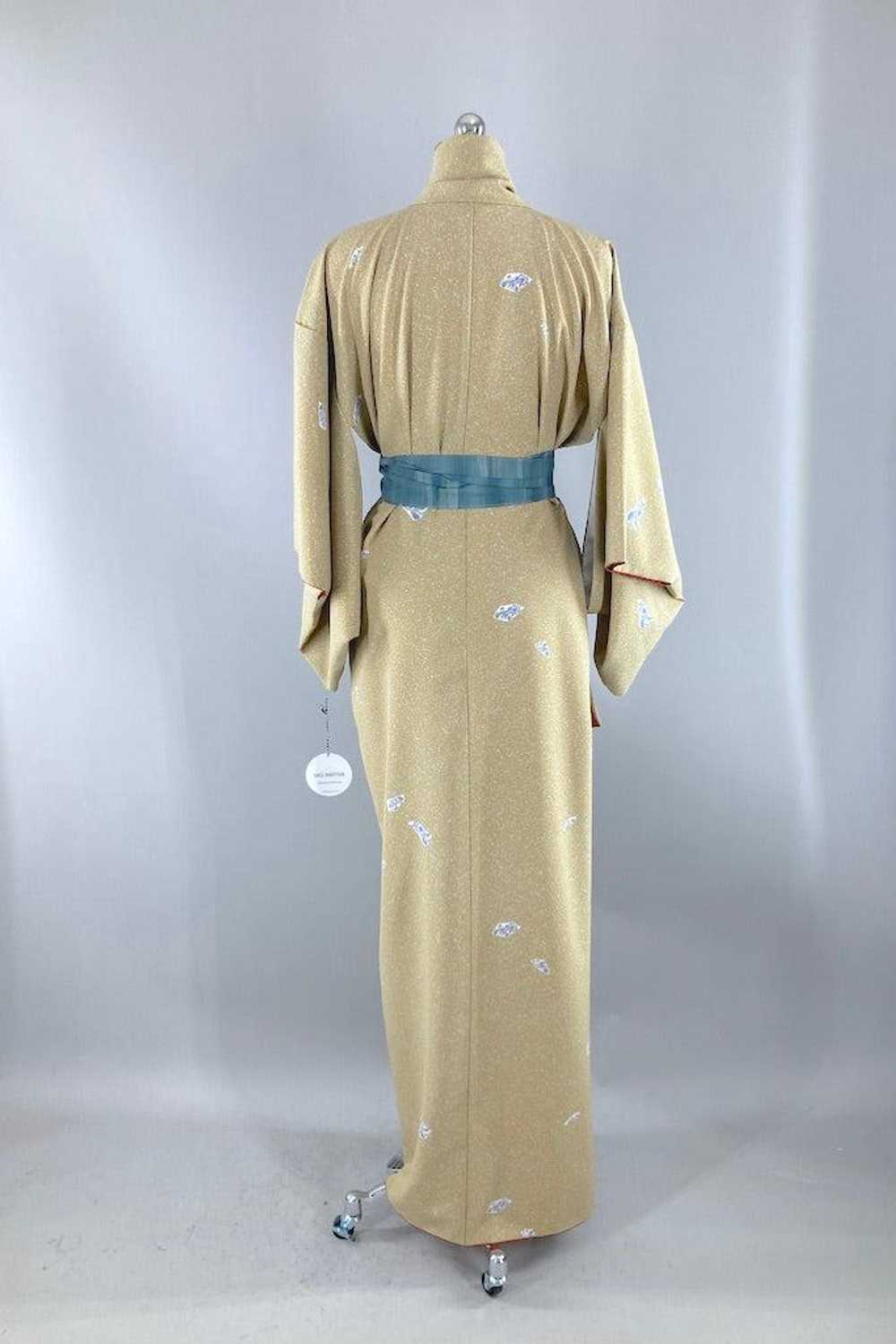 Vintage Delft Blue Sandstone Kimono - image 5