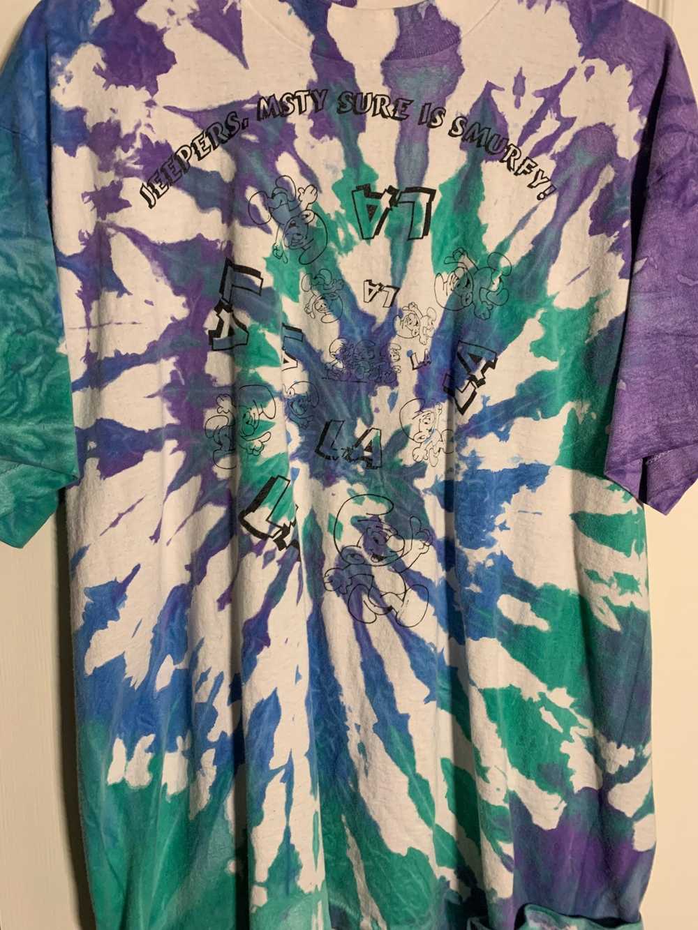 Vintage Vintage Tie Dye Smurfs T Shirt - image 1