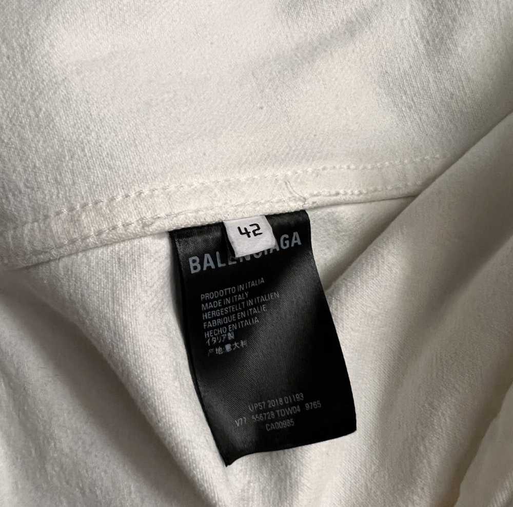 Balenciaga White Balenciaga denim jacket (distres… - image 10
