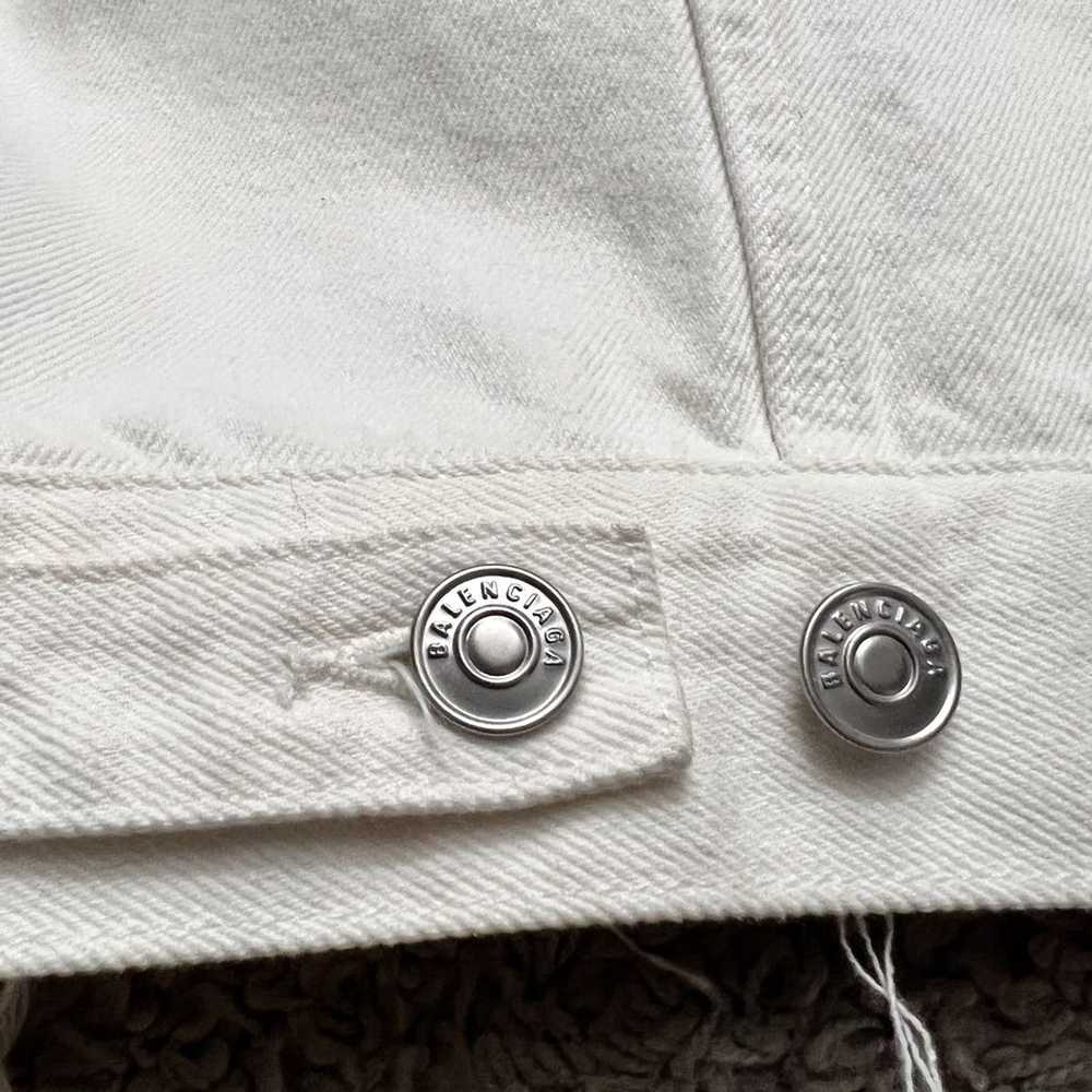 Balenciaga White Balenciaga denim jacket (distres… - image 6