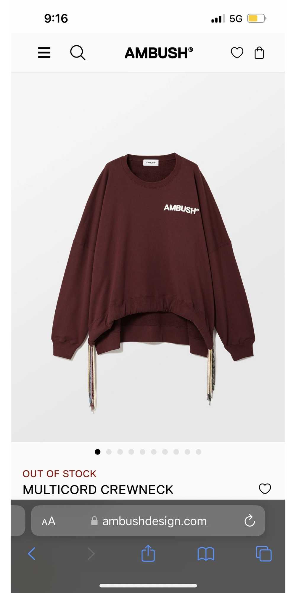 Ambush Design Ambush Multicord Crewneck Sweatshirt - image 1