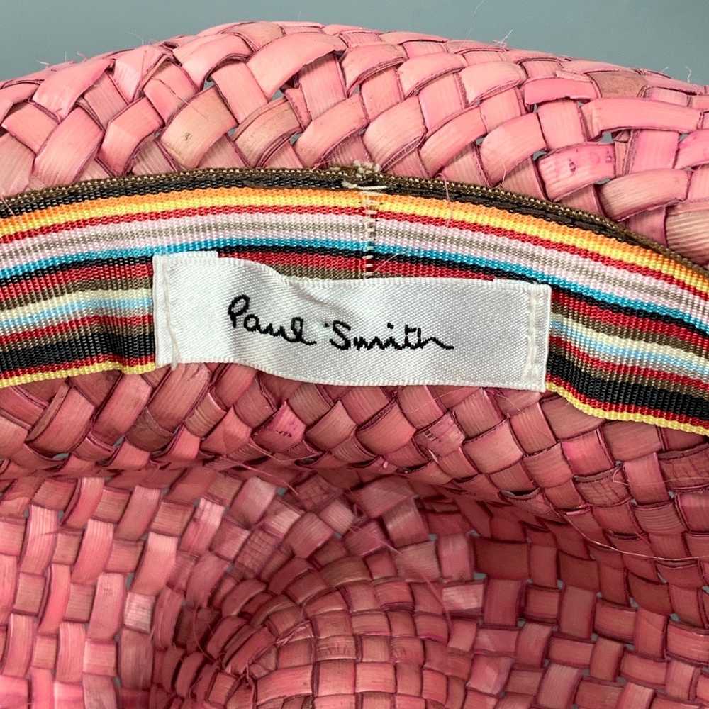 Paul Smith Pink Woven Straw Floral Band Hat - image 5