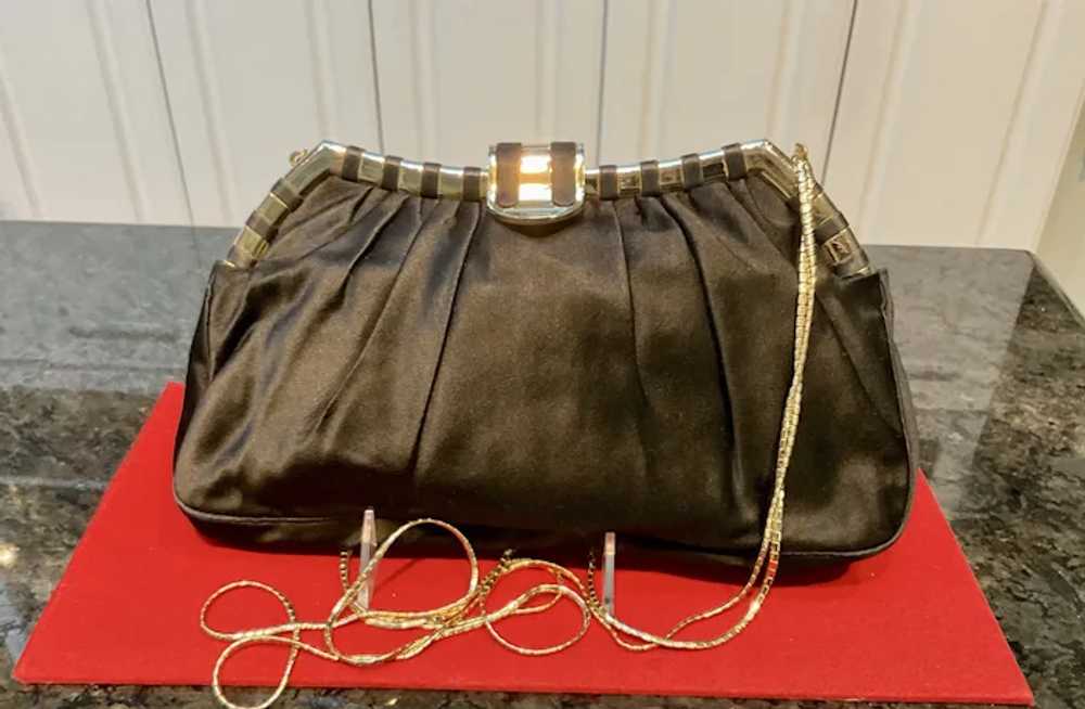 Vintage Leiber Silk Handbag/Purse with Unique Gol… - image 4