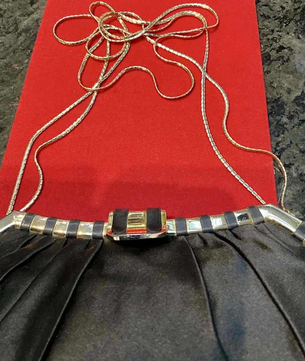 Vintage Leiber Silk Handbag/Purse with Unique Gol… - image 7