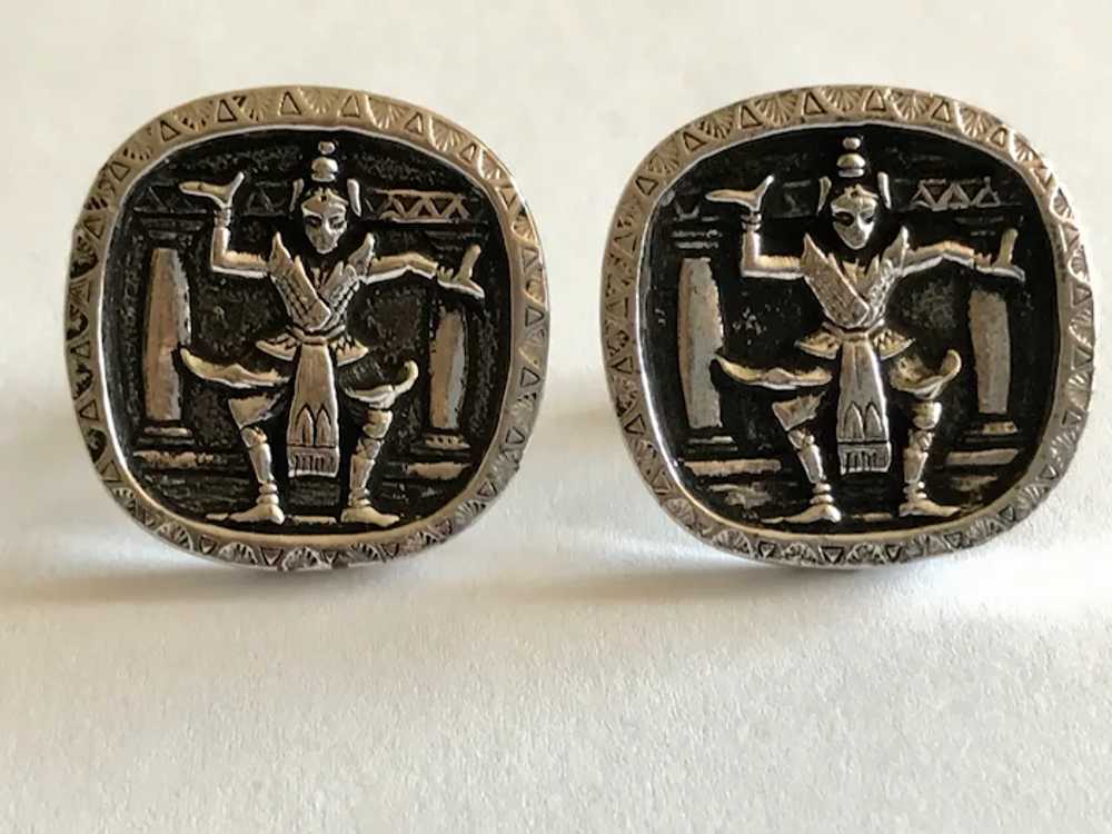 Amazing Vintage Film Noir Siamese Design Cufflink… - image 2