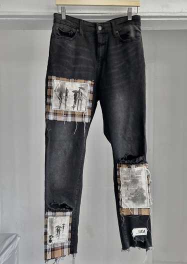 Val Kristopher Distressed Patched Denim