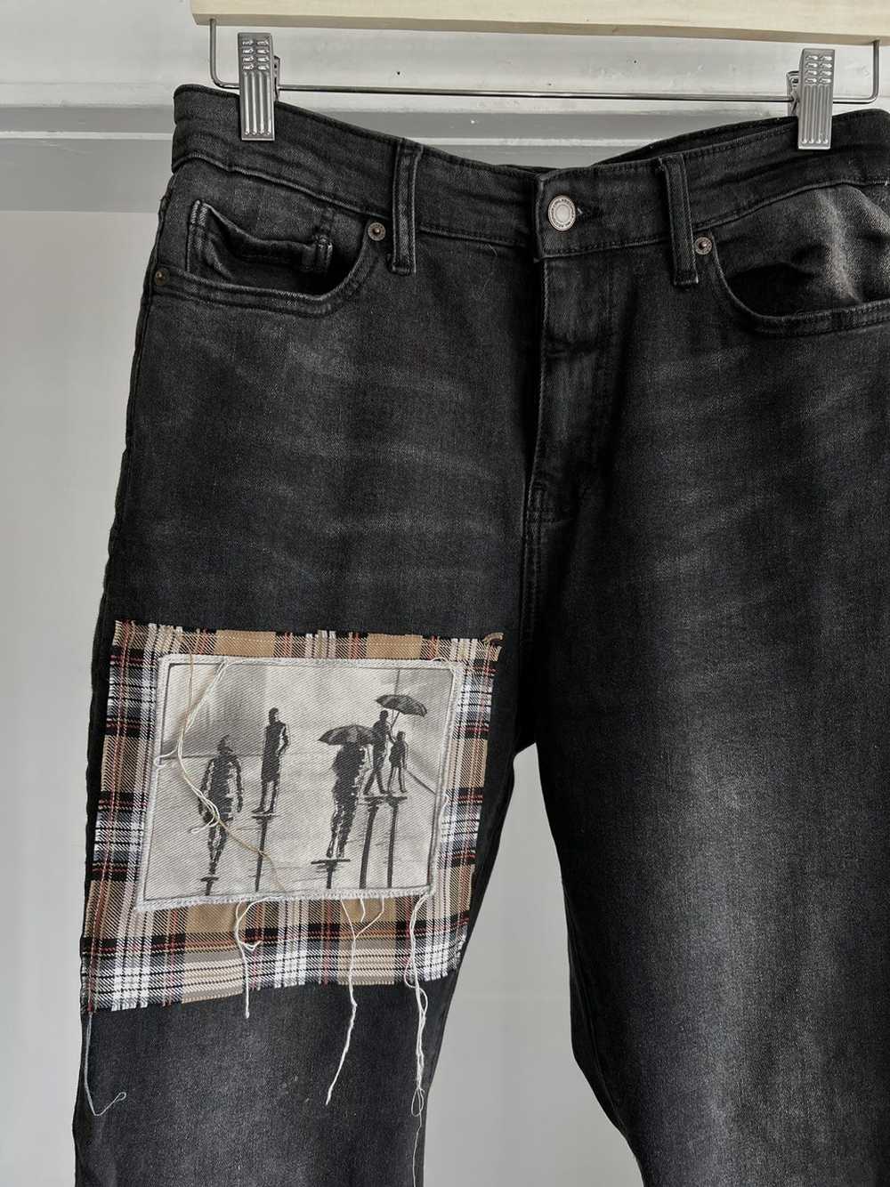 Val Kristopher Distressed Patched Denim - image 3