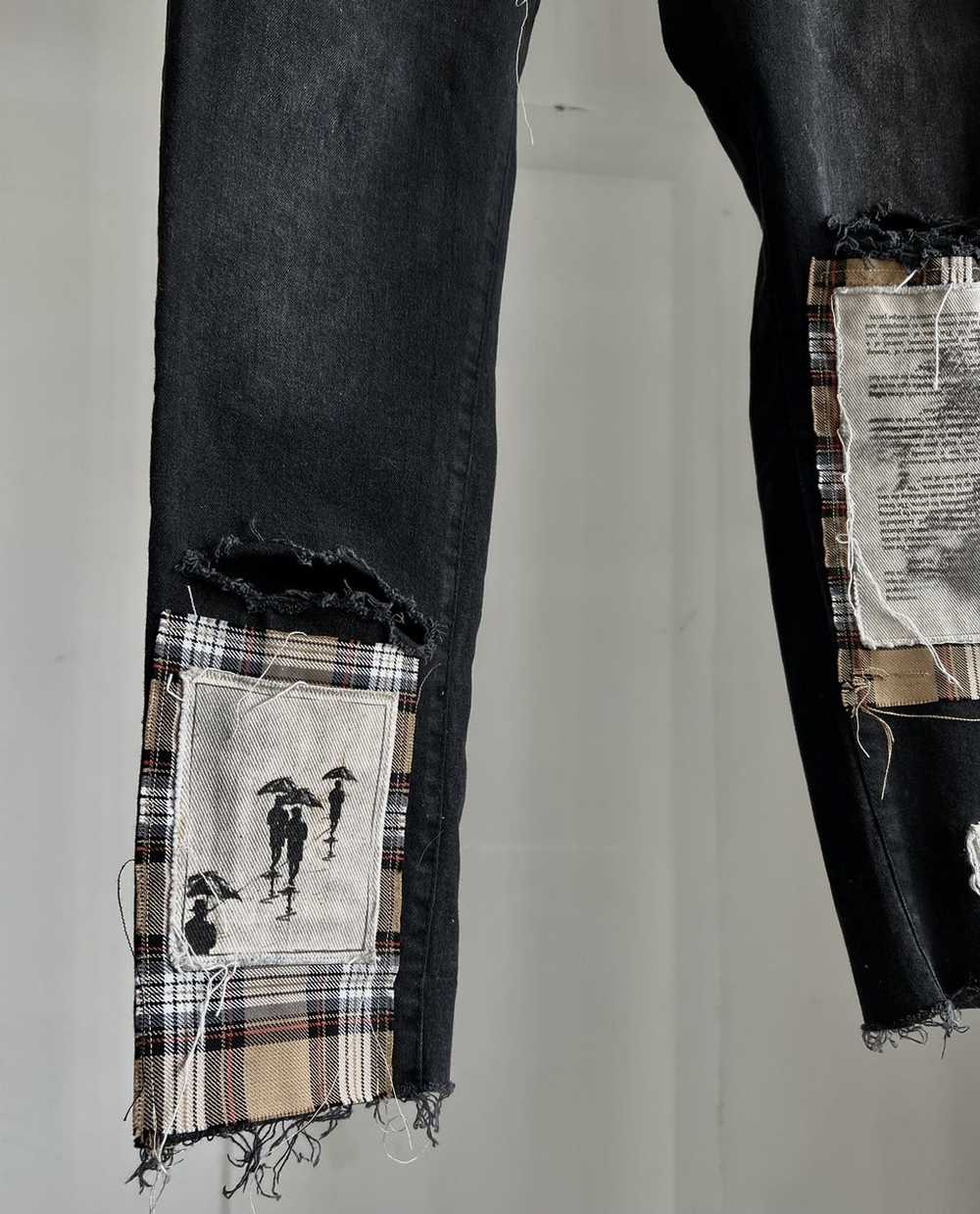 Val Kristopher Distressed Patched Denim - image 4