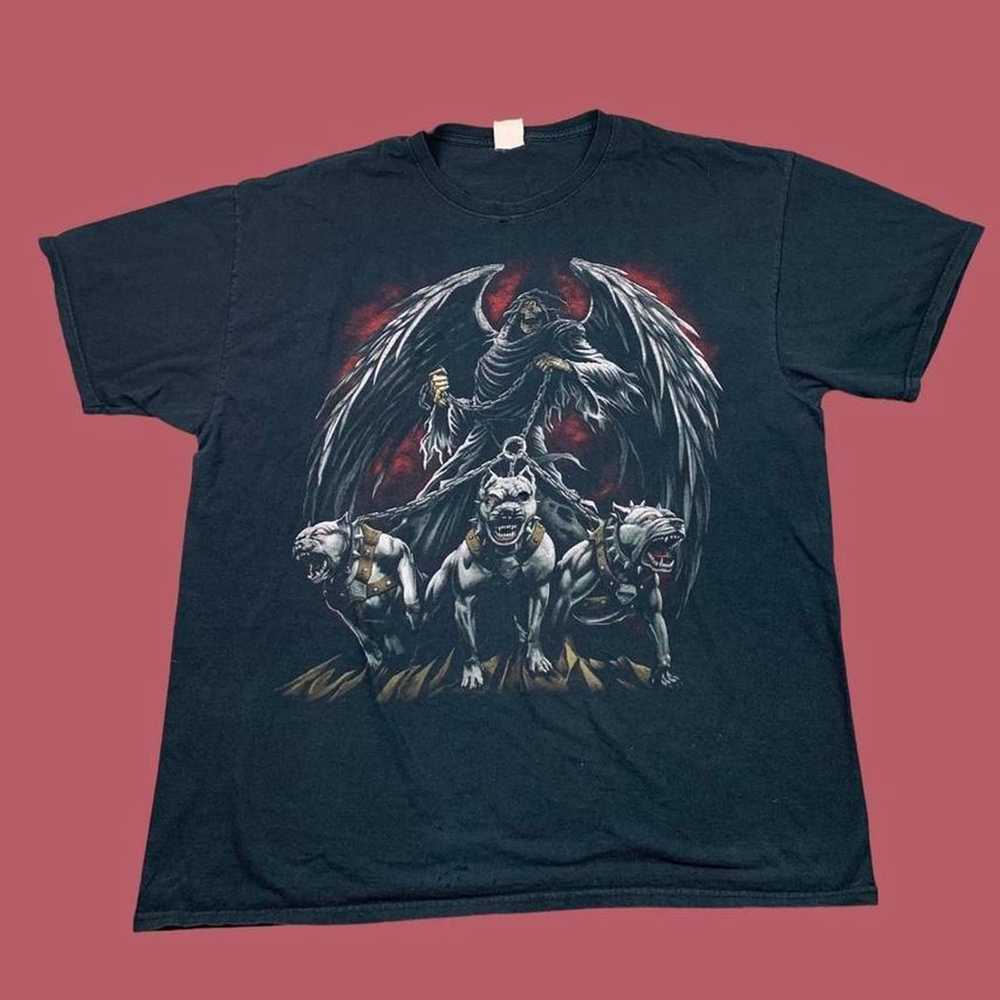 Vintage Vintage y2k distressed grim reaper t-shirt - image 1