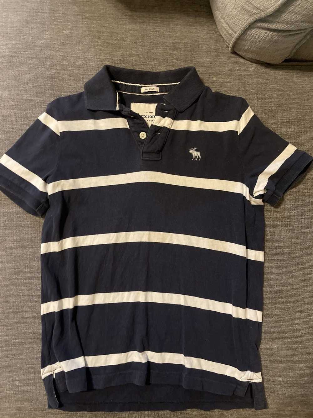 Abercrombie & Fitch Blue striped Abercrombie polo - image 3