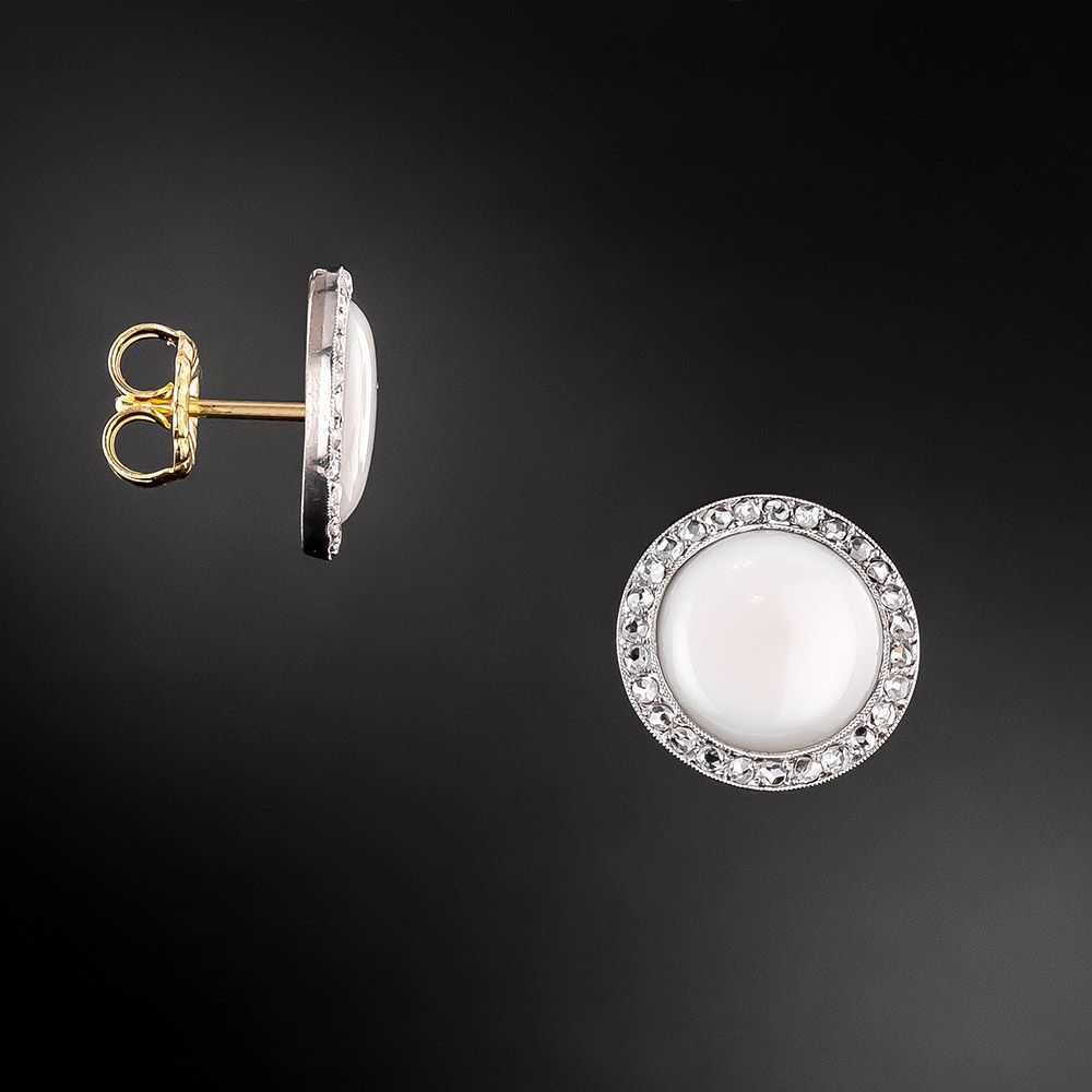 White Enamel and Diamond Earrings, Circa 1900 - image 2