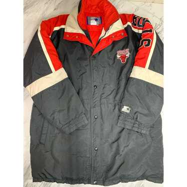 90s Vintage Starter Chicago Bulls Denim Jacket - Jackets Expert