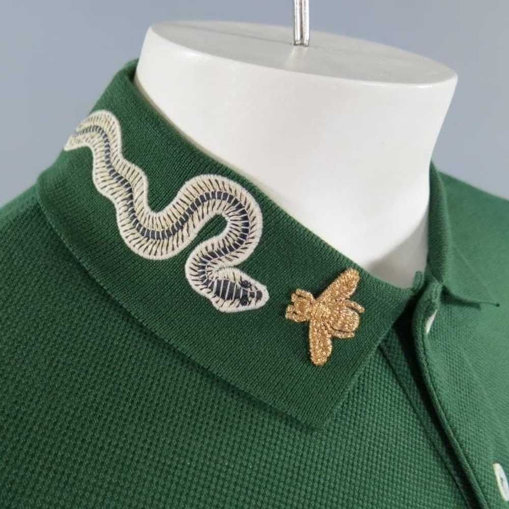 Gucci Gucci green snakes embroidered polo - image 10