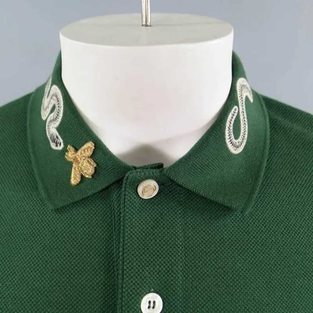 Gucci Gucci green snakes embroidered polo - image 11