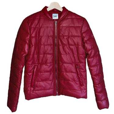 Luxury ʚ♡ɞ ruby red Luii leather puffer blazer jac
