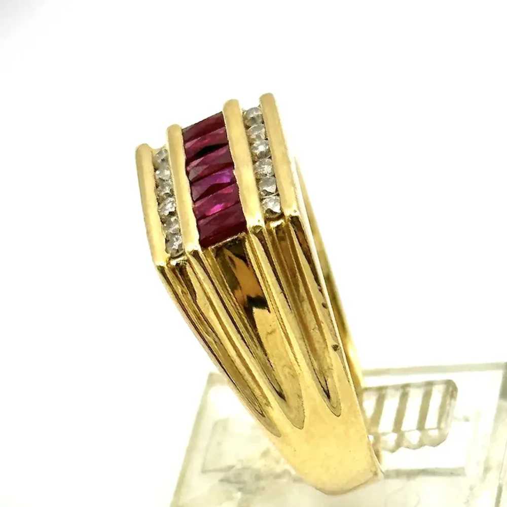 Men's Vintage ruby and diamond ring. - image 2