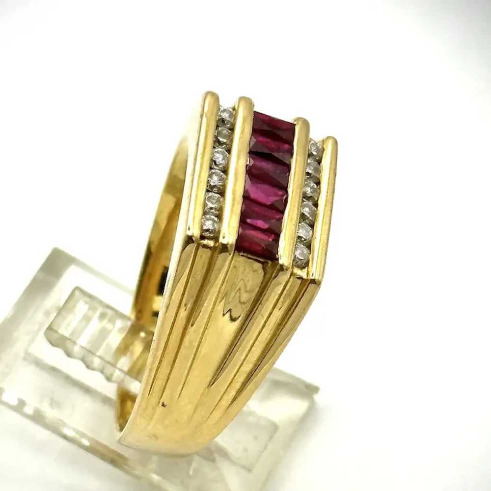 Men's Vintage ruby and diamond ring. - image 3