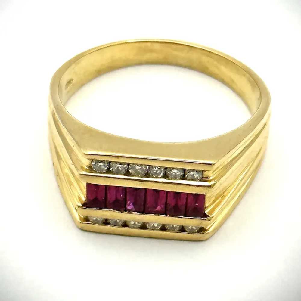 Men's Vintage ruby and diamond ring. - image 6