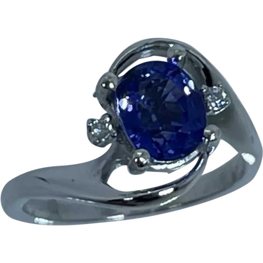 14k Tanzanite & Diamonds Ring, Free Resize - image 1