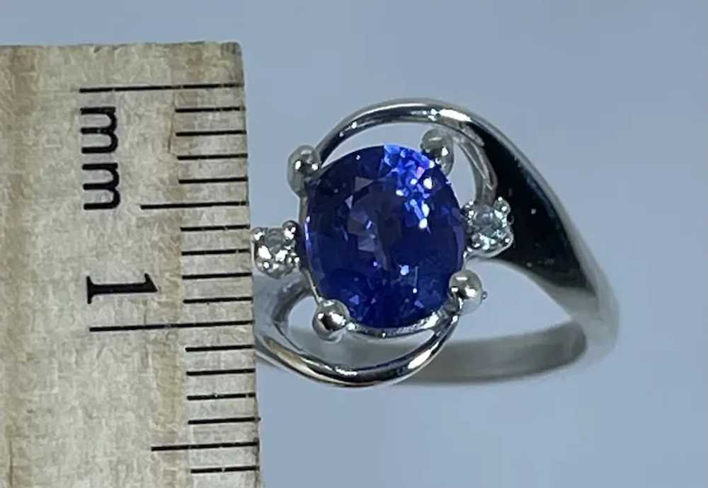14k Tanzanite & Diamonds Ring, Free Resize - image 3
