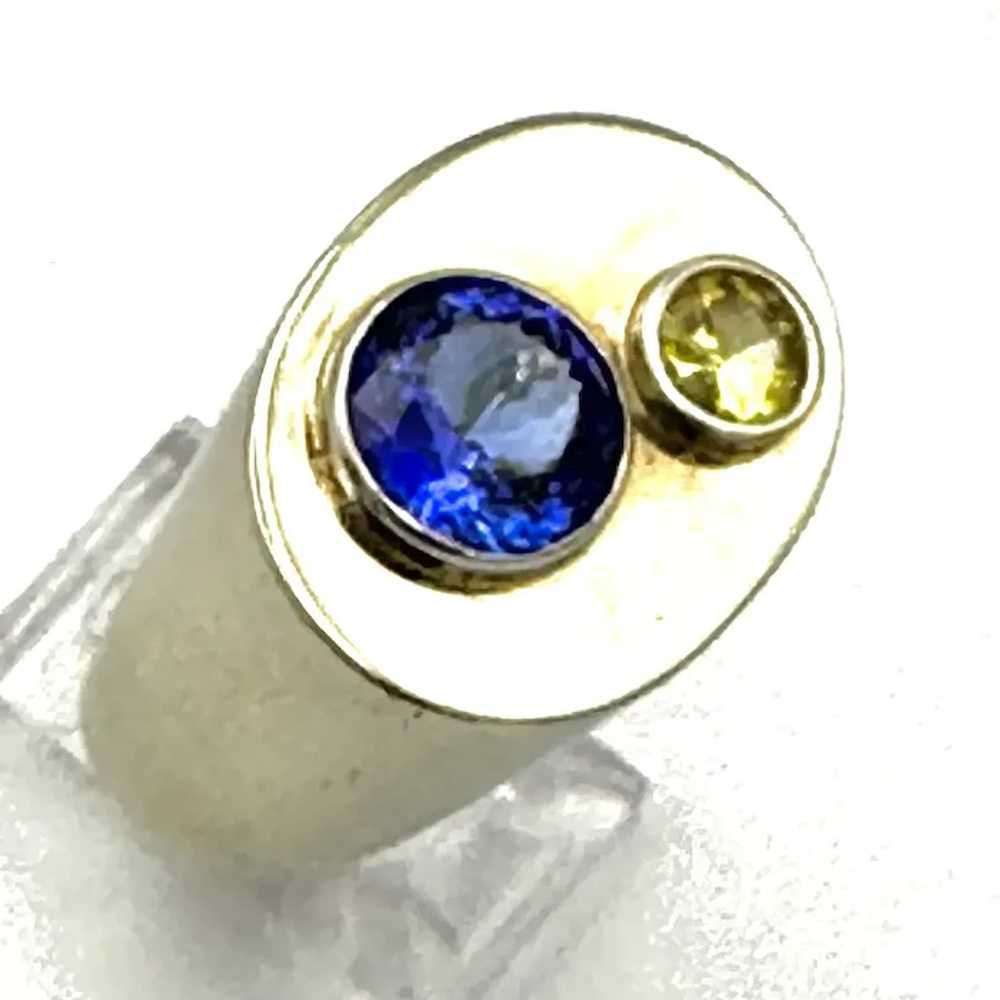 Men’s vintage 14kt tanzanite and yellow sapphire … - image 3