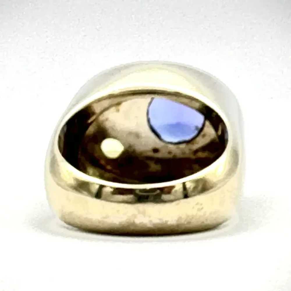 Men’s vintage 14kt tanzanite and yellow sapphire … - image 6