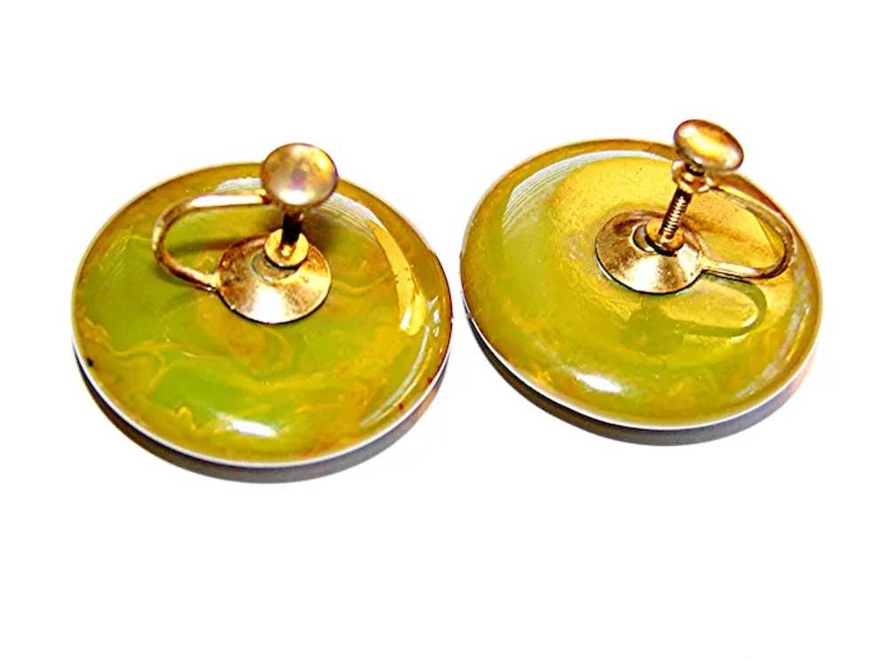 SOFT GREEN Colored Bakelite with Golden BUTTERSCO… - image 4