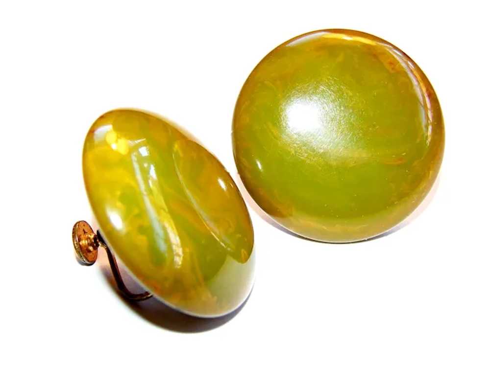 SOFT GREEN Colored Bakelite with Golden BUTTERSCO… - image 5