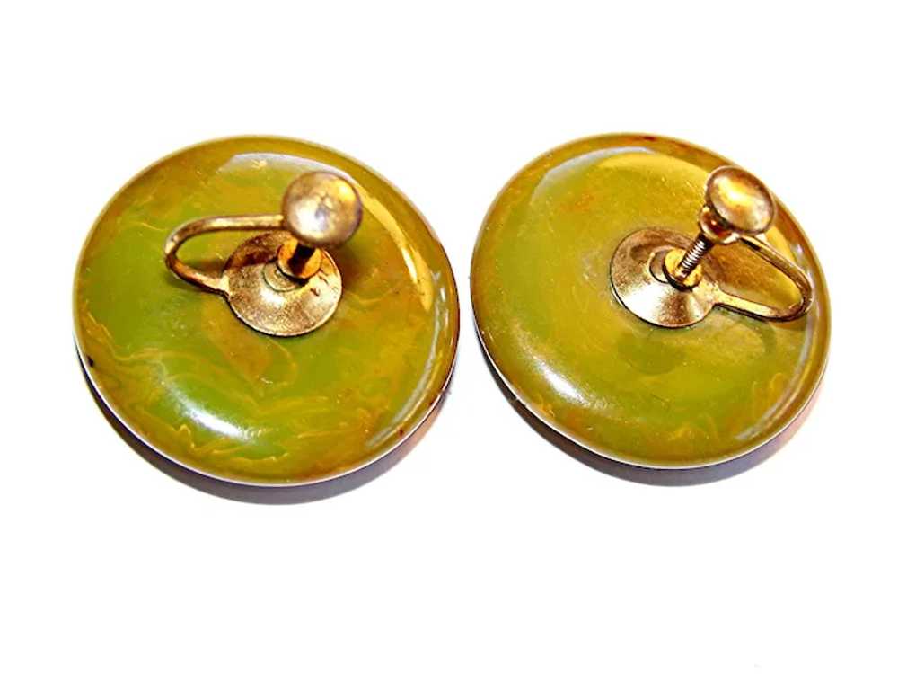 SOFT GREEN Colored Bakelite with Golden BUTTERSCO… - image 6