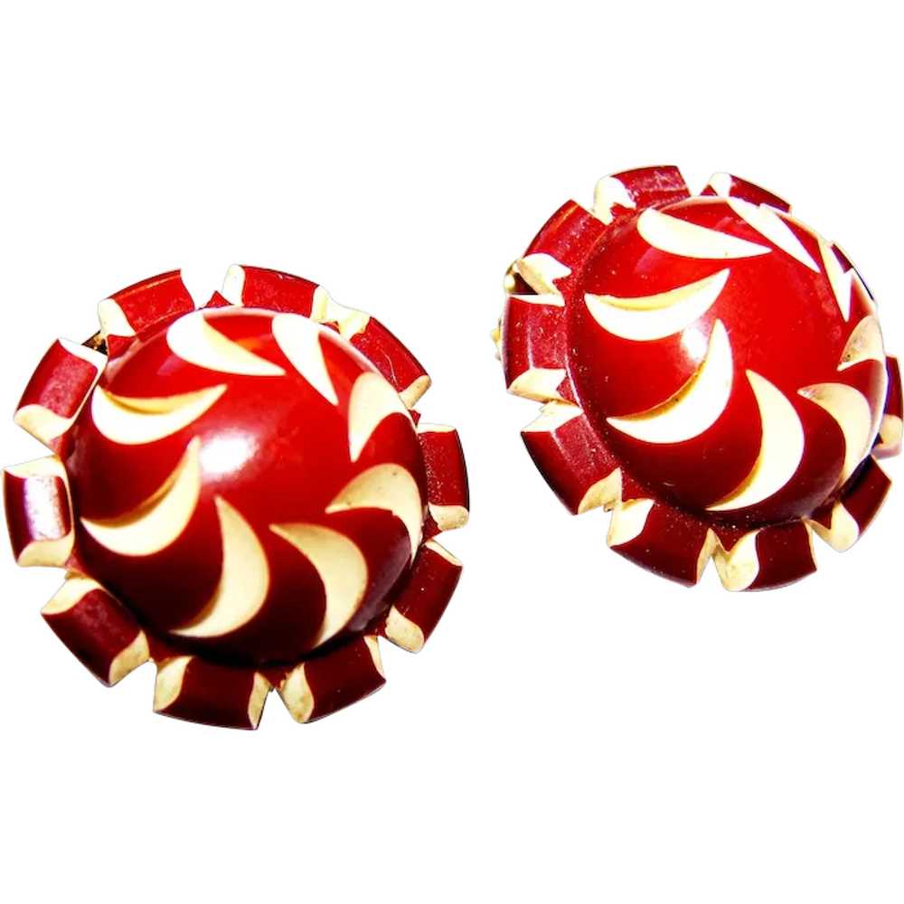 Fascinating CRANBERRY and CREAM Button Style CELL… - image 1