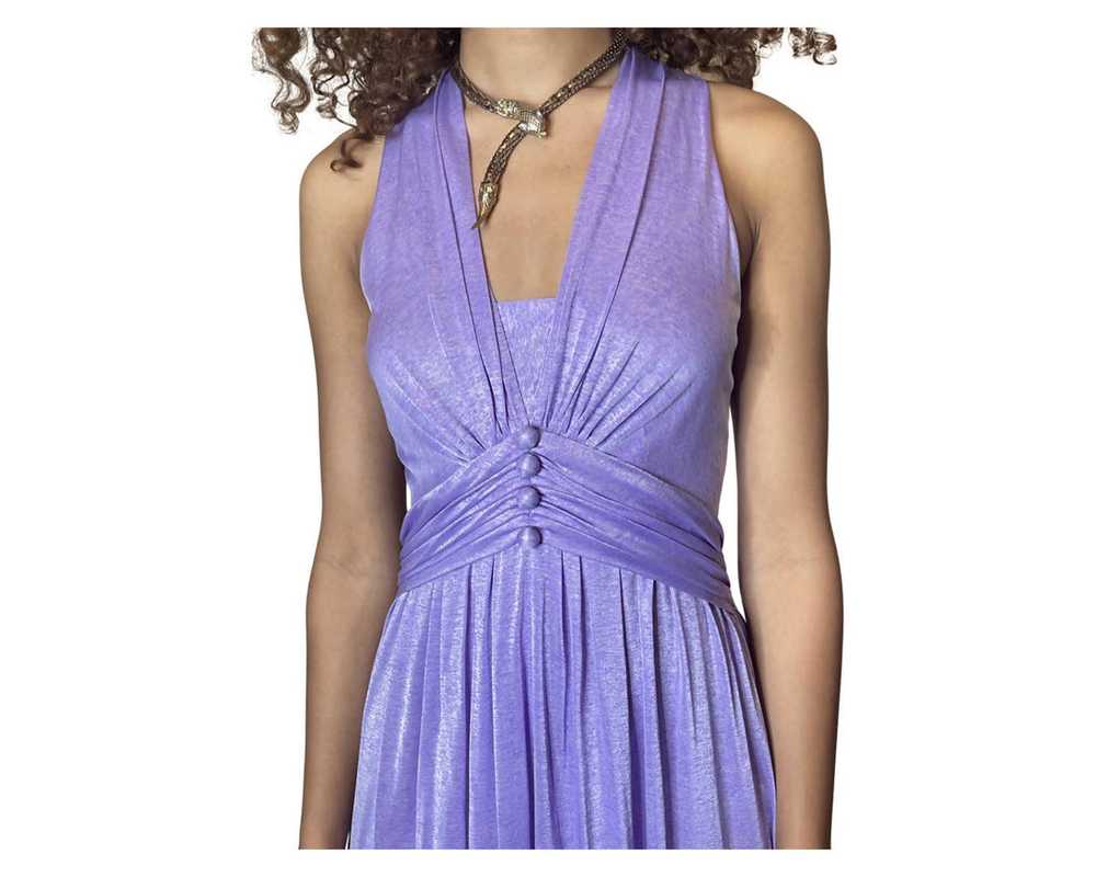 Gorgeous Original 1970's Vintage Purple Halter Ne… - image 2