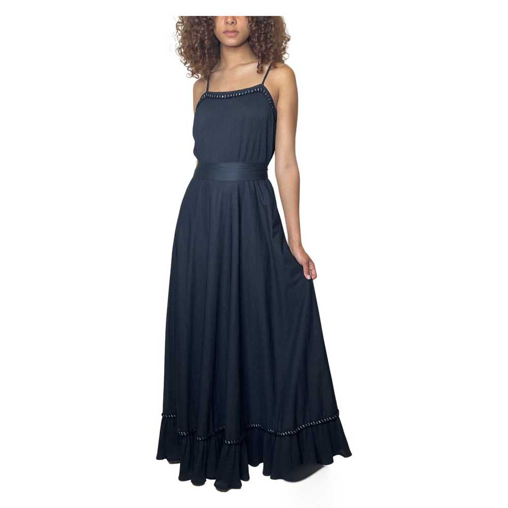 Original 1970's Vintage Black & Silver Maxi Disco… - image 1