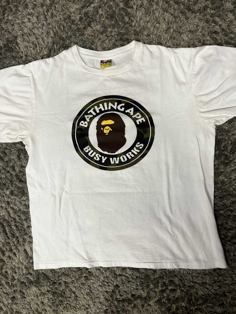 Bape A Bathing Ape Busy Works Green Camo Tee - image 1