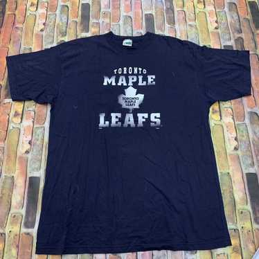 Vintage Toronto Maple Leafs Chalk Line Puffer Jacket Size Large Black NHL Hockey
