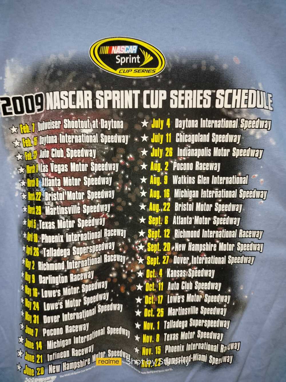 NASCAR 2009 NASCAR Sprint Cup Series Schedule tee - image 3