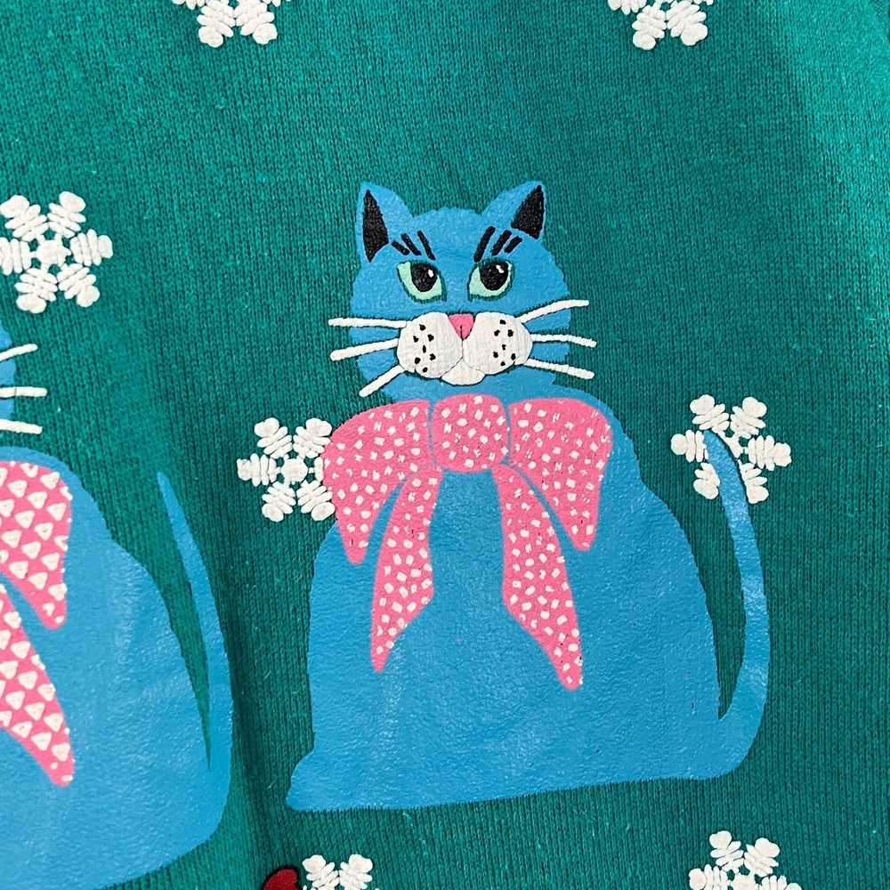 Made In Usa × Vintage VTG 90s Zig Zag Teal Cats S… - image 7