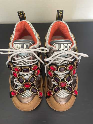Gucci Flashtrek Crystal & Leather Sneaker
