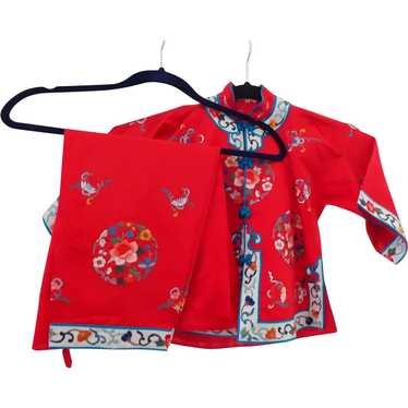 Vintage Child's Silk Embroidered Chinese Robe with